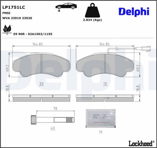 DELPHI LP1751LC Bremseklosser