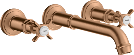 Axor Montreux 3-hulls Servantbatteri Tutlengde 165-225 mm, Børstet Bronse Axor Montreux 3-hulls Servantbatteri Tutlengde 165-225 mm, Børstet Bronse
