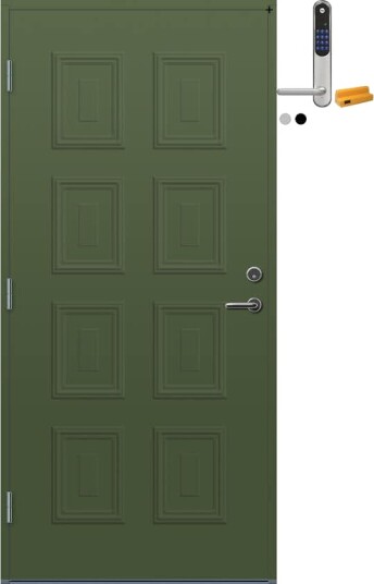 Ytterdør Bygg1 Fevik med Yale Doorman Classic Home Ytterdør Bygg1 Fevik med Yale Doorman Classic Home