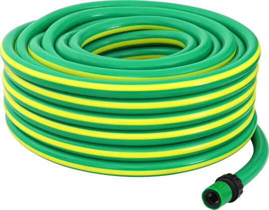 vidaXL Hageslange 5-Lags Grønn og gul 3/4'' 50 m PVC