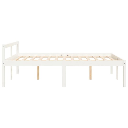 vidaXL Sengeramme hvit heltre furu 140x200 cm
