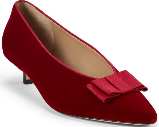 Lauren Ralph Lauren Francesca Bow-Trim Velvet Pump - RALPH RED/RALPH R - 41