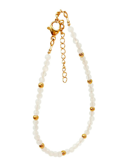 Pipol"s Bazaar Malia Steel Beaded Bracelet White Gold ONE SIZE Pipol"s Bazaar Malia Steel Beaded Bracelet White Gold ONE SIZE