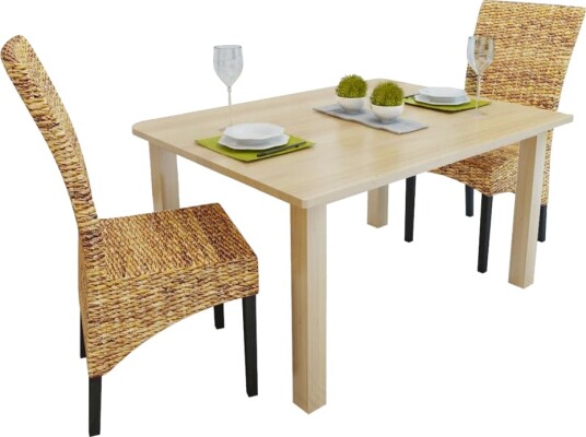 Spisestoler 2 stk abaca og heltre mango