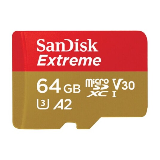 SANDISK EXTREME MINNEKORT 64 GB MICROSDXC UHS-I KLASSE 3