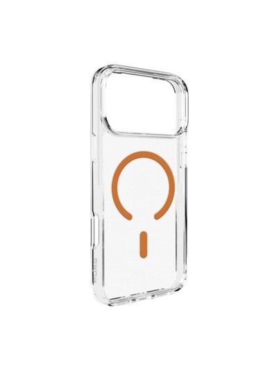 Puro Lite Mag MagSafe Deksel for iPhone 17 Pro Max Gjennomsiktig med Oransje Ring