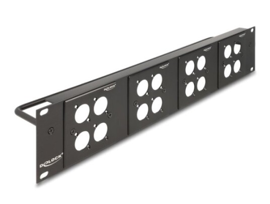 Delock D-Type 19" Patchpanel Med 4 D-Type Paneler 86 X 86 Mm Og 4 Porter 2U Svart