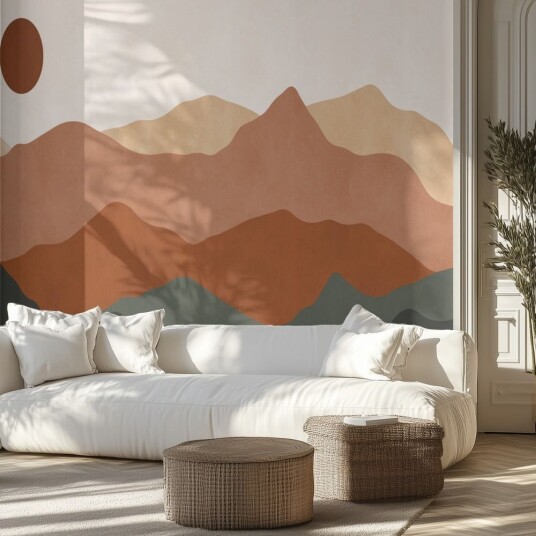 Tapet Abstrakt Fjellsolnedgang Tapet Abstrakt Fjellsolnedgang