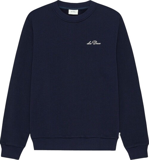Les Deux   Collegegenser Signature Print Sweatshirt   Blå