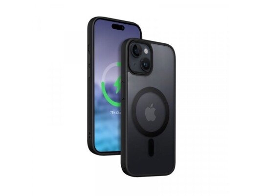 Crong Class Hybrid Frost Mag Dangtelis Iphone 15 Plus Magsafe Juoda