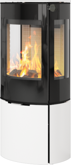 Rais Caro 110 hvit vedovn med sideglass og glassdør
