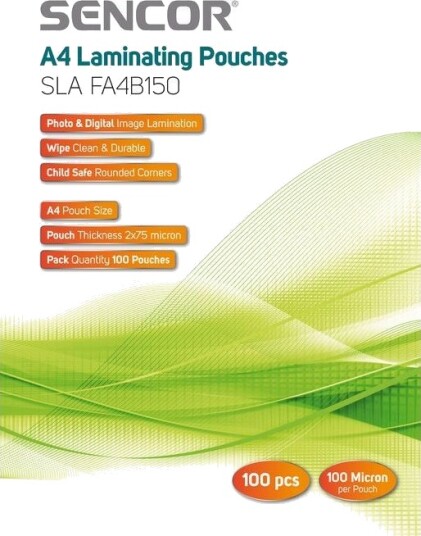 Sencor Laminasjonsfolie A4 100 Stk Sla Fa4b150 Sencor Laminasjonsfolie A4 100 Stk Sla Fa4b150