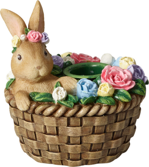 Villeroy & Boch Spring Fantasy lysestake påskehare i kurv 8,6 cm Villeroy & Boch Spring Fantasy lysestake påskehare i kurv 8,6 cm