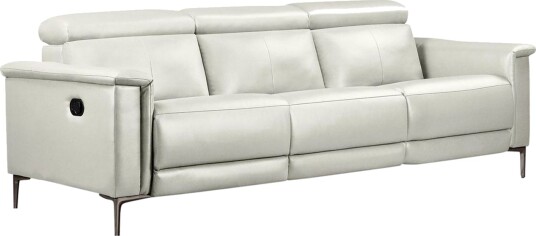 Sofa 3 seter Lund Krem PU Manuell hvilestol Krem PU Manuell hvilestol