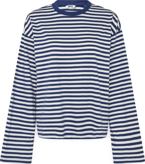 Monki Long Sleeved Cotton T Shirt Navy L