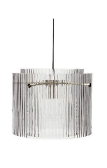 Hübsch Ripple Taklampe, Klar glass/metall