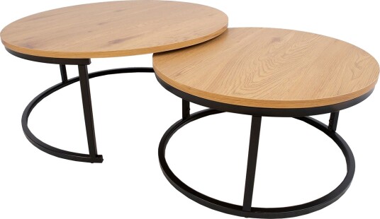 Britu Settbord 2 stk Natur/Svart -