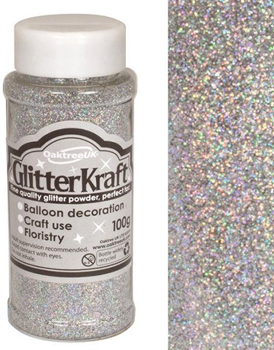 Globos Nordic Sølvfarget Hobbyglitter 100 gram