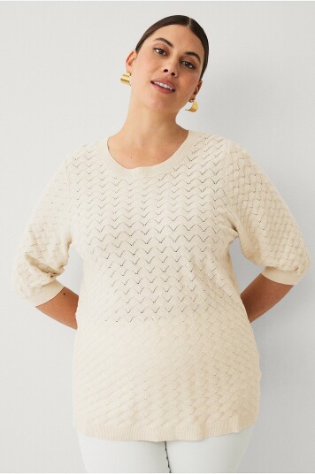 Zizzi Genser mElla 1/2 Pullover Beige