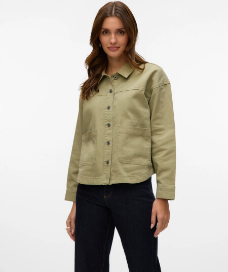 Vero Moda Vmjamie Ls Denim Shacket Mix Ga Noos Green L Vero Moda Vmjamie Ls Denim Shacket Mix Ga Noos Green L