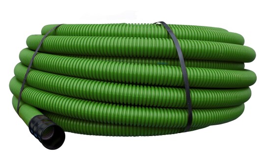 Pipelife korrugert dobbelvegget plastrør for nedgraving 50mm Grønn 50m