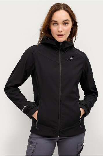 Áhkká Jakke Softshell Jacket With Hood Svart
