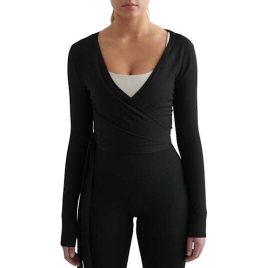 Aim'n   Topp Shape Seamless Wrap Long Sleeve   Svart