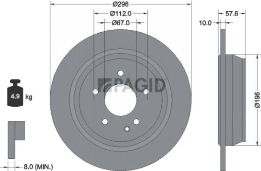 PAGID 54235NC Bremseskive