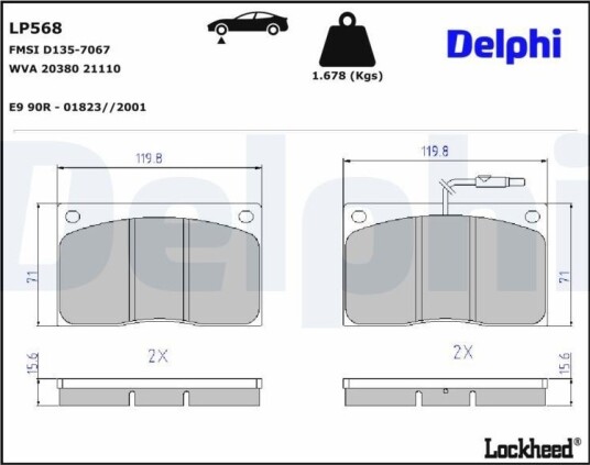 DELPHI LP568 Bremseklosser