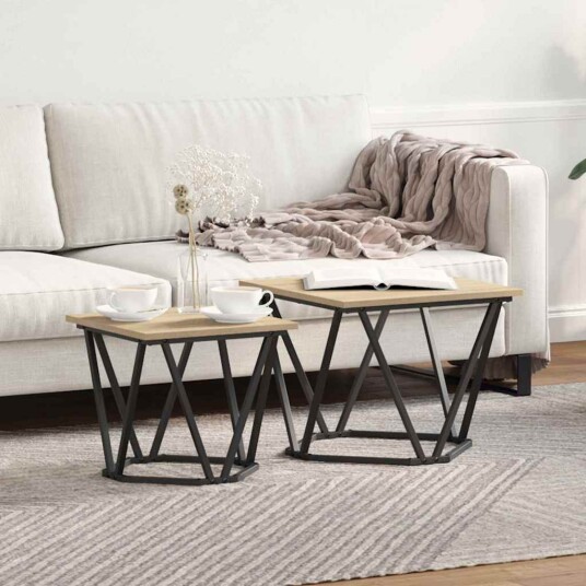 Sidebord 2 stk Sonoma Eik Konstruert Tre