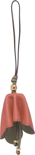 Lauren Ralph Lauren Two Tone Leather Flower Charm Coral ONE SIZE