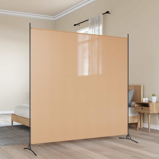 vidaXL Singel Panel Romdelere Beige 175 x 180 cm Stoff
