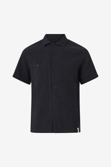 Superdry   Skjorte Merchant Textured S/S   Svart