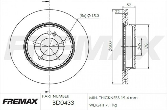 Bremseskive FREMAX BD-0433