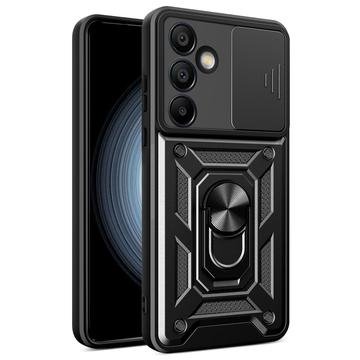 Samsung Galaxy S24 FE Hybrid-deksel med Roterende Ring med Kameraskjold Svart