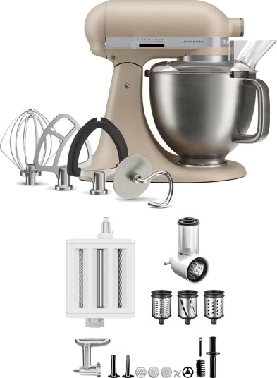 Kitchenaid Artisan Plus kjøkkenmaskin med tilbehørspakke 4,7 liter oat