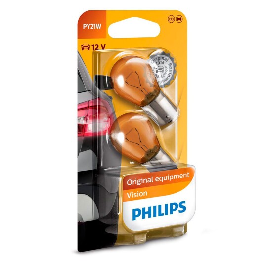 Glødelampe PHILIPS Vision 12V PY21W 21W Glødelampe PHILIPS Vision 12V PY21W 21W