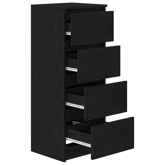 Skjenk svart eik 37,5x35x99 cm konstruert tre
