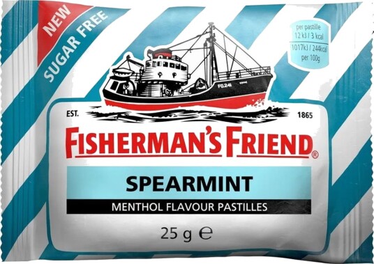 Sukkerfri Fisherman"s Friend med Smak av Spearmint 25 g Sukkerfri Fisherman"s Friend med Smak av Spearmint 25 g