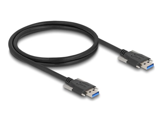Delock Usb 5 Gbps kabel Type a Hann Til Med Skrueavstand 22 Mm 1 M Svart