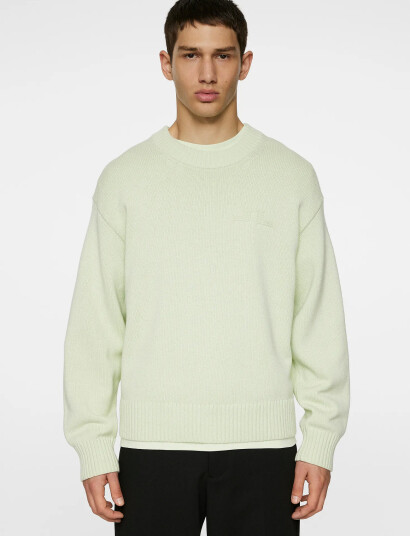J. Lindeberg Eddy Cotton Wool Crew Neck - Green - XL J. Lindeberg Eddy Cotton Wool Crew Neck - Green - XL