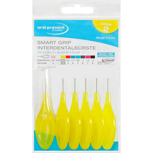 Interdentalbørster ORAL PREVENT 6 pcs. Smart Grip 0,50 mm ISO 2 Interdentalbørster ORAL PREVENT 6 pcs. Smart Grip 0,50 mm ISO 2