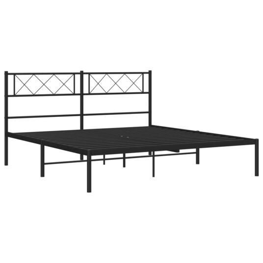 vidaXL Sengeramme i metall med sengegavl svart 140x200 cm 8721012190573