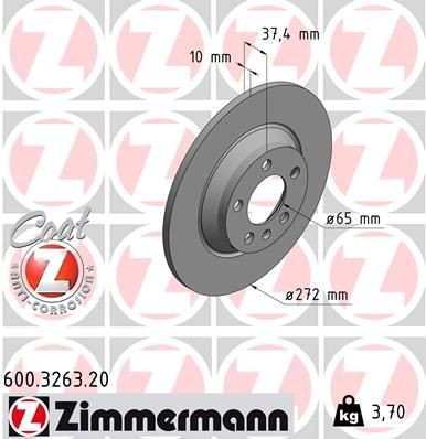 Bremseskive ZIMMERMANN 600.3263.20
