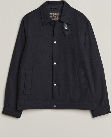Woolrich Wool Light Padded Keating Shirt Jacket Melton Blue Woolrich Wool Light Padded Keating Shirt Jacket Melton Blue