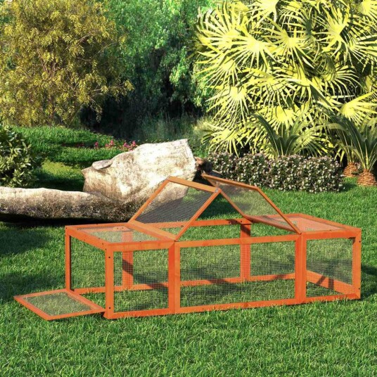 Smådyrbur i grantre med innhegning 180x90x48 cm Smådyrbur i grantre med innhegning 180x90x48 cm