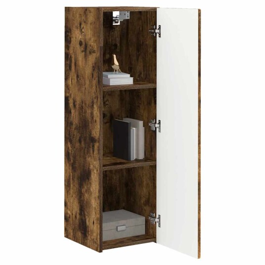 TV Veggskap 2 pcs Røkt eik 30 x 31 x 100 cm Konstruert tre