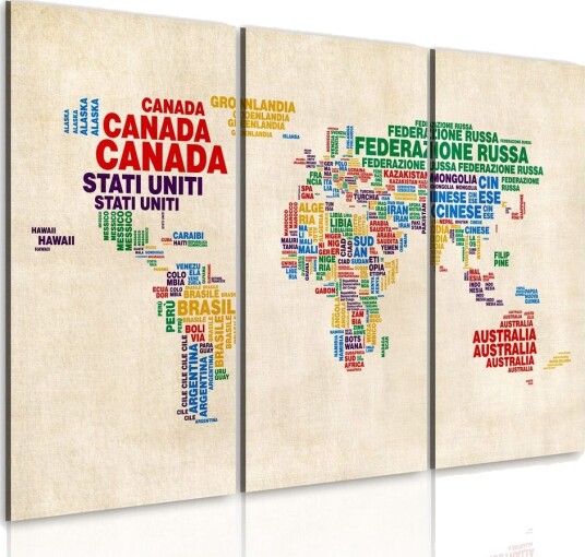 Bilde Italienske Navn På Land Triptyk 120x80 Artgeist sp. z o. o.