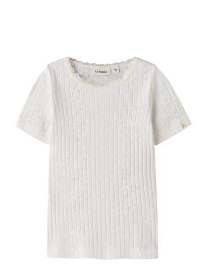 Lil"Atelier Nmfhaldis Ss Slim Top Lil White 104 Lil"Atelier Nmfhaldis Ss Slim Top Lil White 104