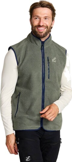 RevolutionRace Canyon Full zip Pile Fleece Vest Herre Castor Gray/Navy Størrelse:L Herre > Overdeler > Fleece & midlayers